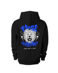 lion graphic on a black hoodie