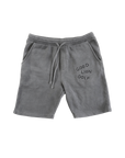 Gray shorts with 'Good Lion Golf' text on a white background